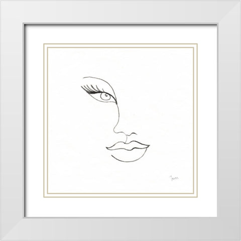 Vogue Look II White Modern Wood Framed Art Print with Double Matting by Tava Studios