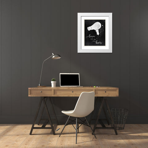 Love the Hair White Modern Wood Framed Art Print with Double Matting by Tava Studios
