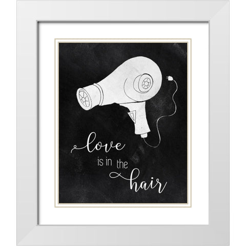 Love the Hair White Modern Wood Framed Art Print with Double Matting by Tava Studios