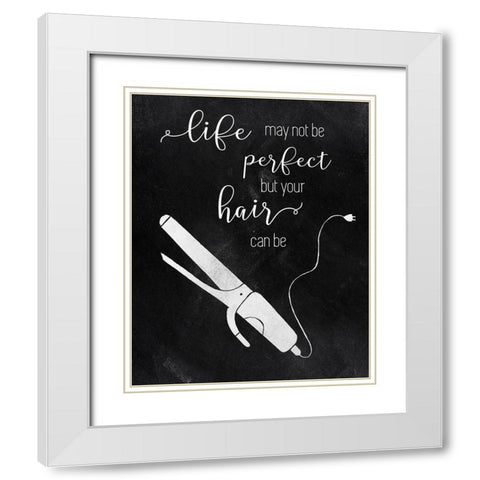 Perfect Hair White Modern Wood Framed Art Print with Double Matting by Tava Studios