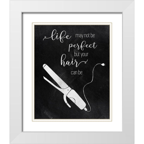 Perfect Hair White Modern Wood Framed Art Print with Double Matting by Tava Studios
