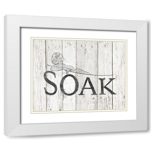 Contemporary Soak White Modern Wood Framed Art Print with Double Matting by Tava Studios