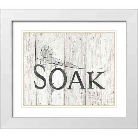 Contemporary Soak White Modern Wood Framed Art Print with Double Matting by Tava Studios