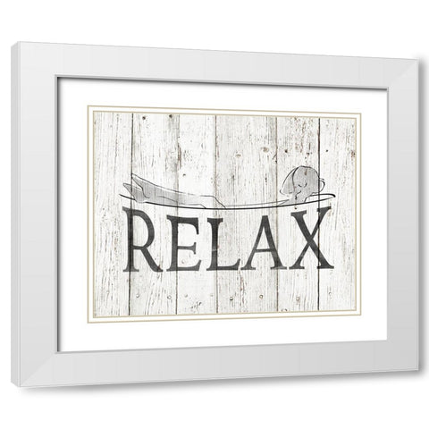 Contemporary Relax White Modern Wood Framed Art Print with Double Matting by Tava Studios