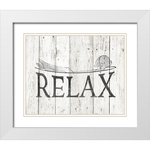 Contemporary Relax White Modern Wood Framed Art Print with Double Matting by Tava Studios