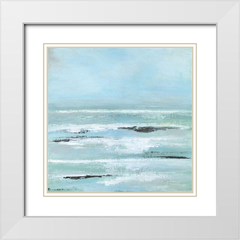 Misty Water White Modern Wood Framed Art Print with Double Matting by Tava Studios