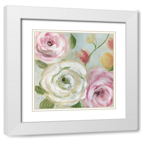Rose Garden White Modern Wood Framed Art Print with Double Matting by Tava Studios