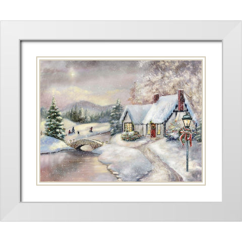 Twilight Magic White Modern Wood Framed Art Print with Double Matting by Brooks, Donna
