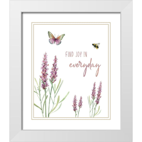 Find Joy White Modern Wood Framed Art Print with Double Matting by Robinson, Carol