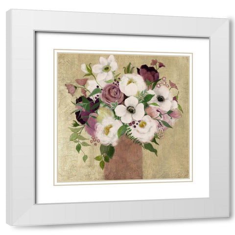 Plum Gorgeous White Modern Wood Framed Art Print with Double Matting by Tava Studios