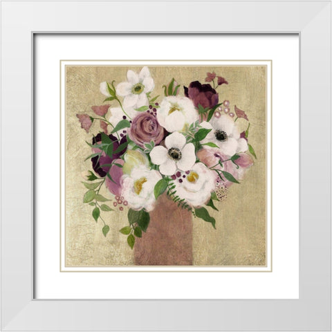 Plum Gorgeous White Modern Wood Framed Art Print with Double Matting by Tava Studios
