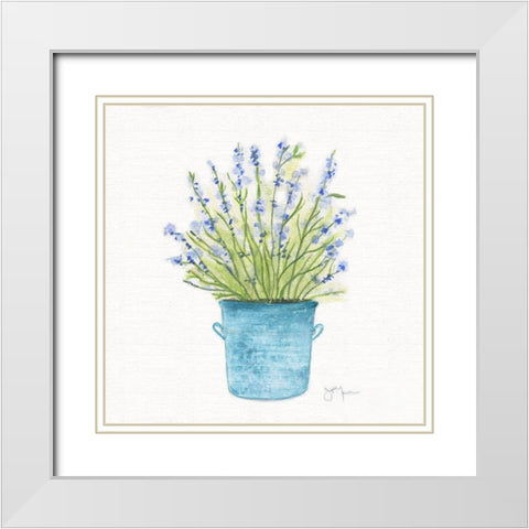Herbes en Pot I White Modern Wood Framed Art Print with Double Matting by Tava Studios