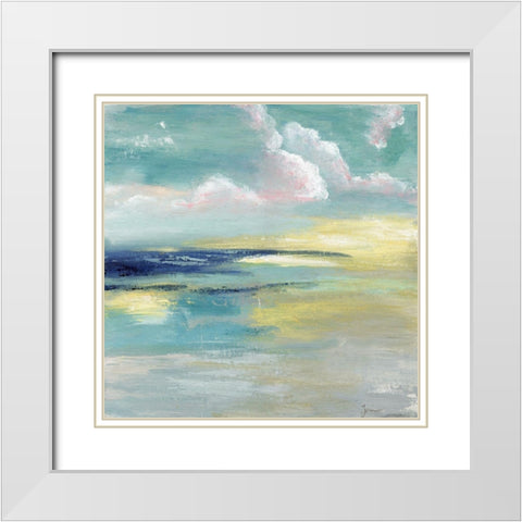 Ocean View White Modern Wood Framed Art Print with Double Matting by Tava Studios