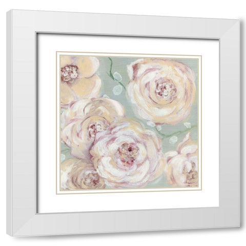 Spring Blush White Modern Wood Framed Art Print with Double Matting by Tava Studios