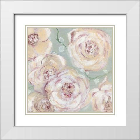 Spring Blush White Modern Wood Framed Art Print with Double Matting by Tava Studios