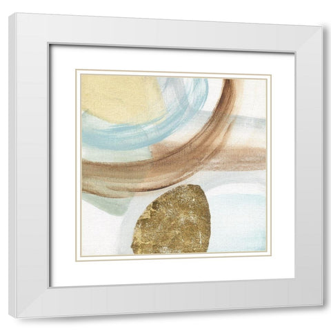 Blue Rhythm II White Modern Wood Framed Art Print with Double Matting by Tava Studios