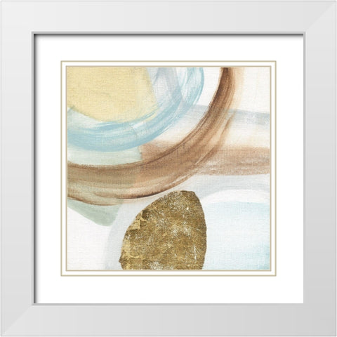 Blue Rhythm II White Modern Wood Framed Art Print with Double Matting by Tava Studios