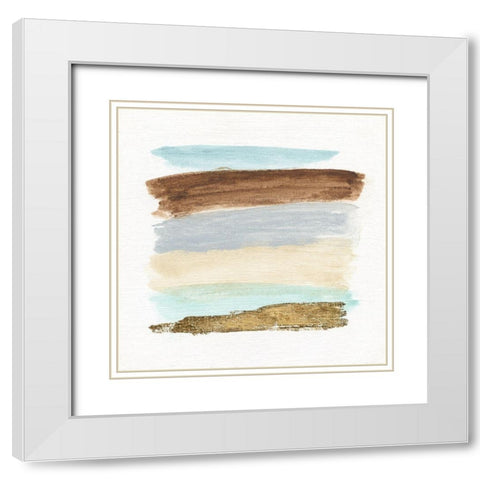 Blue Rhythm IV White Modern Wood Framed Art Print with Double Matting by Tava Studios