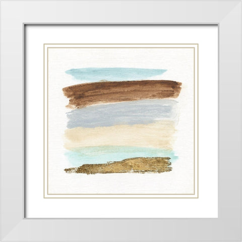 Blue Rhythm IV White Modern Wood Framed Art Print with Double Matting by Tava Studios