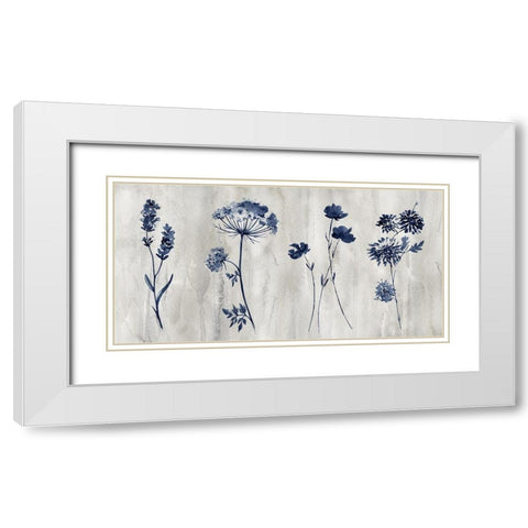 Indigo Row White Modern Wood Framed Art Print with Double Matting by Knutsen, Conrad