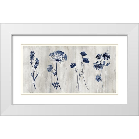 Indigo Row White Modern Wood Framed Art Print with Double Matting by Knutsen, Conrad