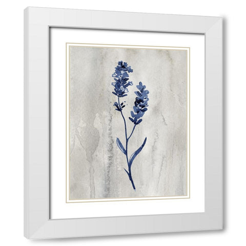 Indigo Botanical II White Modern Wood Framed Art Print with Double Matting by Knutsen, Conrad