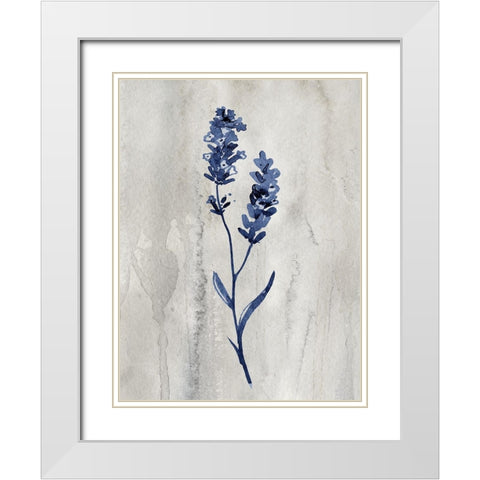 Indigo Botanical II White Modern Wood Framed Art Print with Double Matting by Knutsen, Conrad