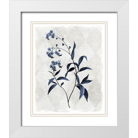 Harlequin Botanical I White Modern Wood Framed Art Print with Double Matting by Robinson, Carol