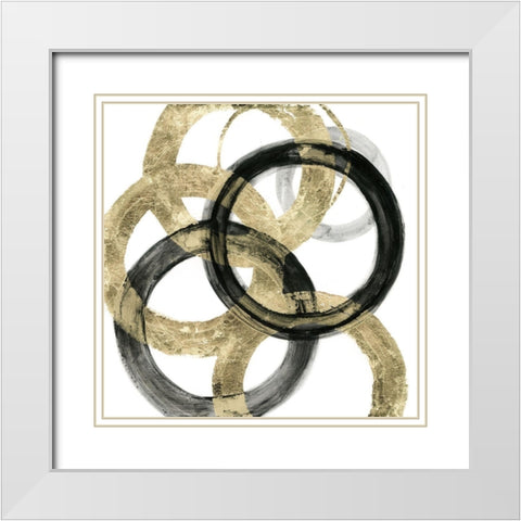 Ring I White Modern Wood Framed Art Print with Double Matting by Tava Studios