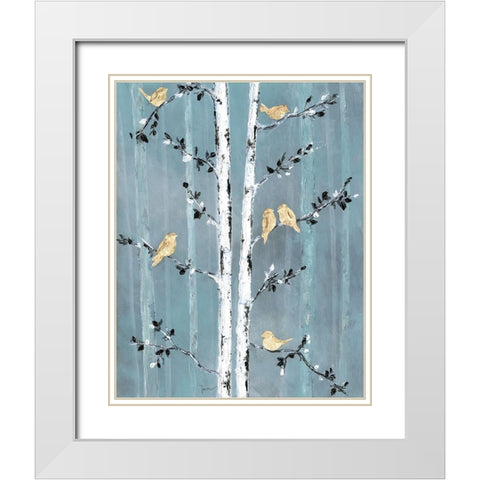 Sound of Spring White Modern Wood Framed Art Print with Double Matting by Tava Studios
