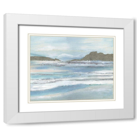 Island Tide White Modern Wood Framed Art Print with Double Matting by Tava Studios
