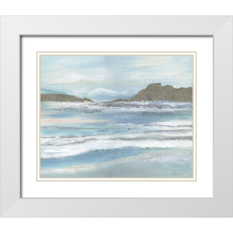 Island Tide White Modern Wood Framed Art Print with Double Matting by Tava Studios