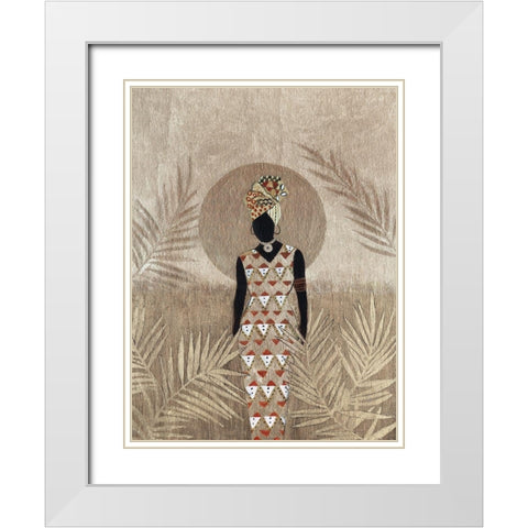Luna Beauty I White Modern Wood Framed Art Print with Double Matting by Tava Studios