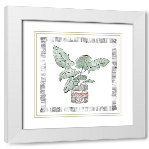 Elephant Ear White Modern Wood Framed Art Print with Double Matting by Tava Studios