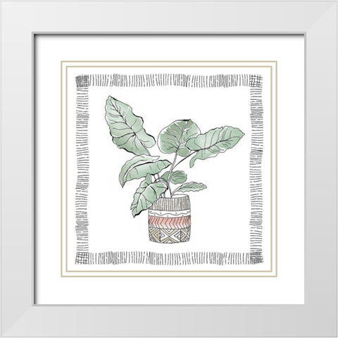 Elephant Ear White Modern Wood Framed Art Print with Double Matting by Tava Studios