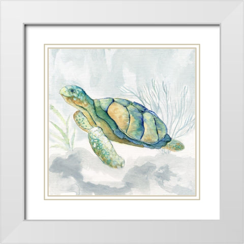 Riding the Current II White Modern Wood Framed Art Print with Double Matting by Tava Studios