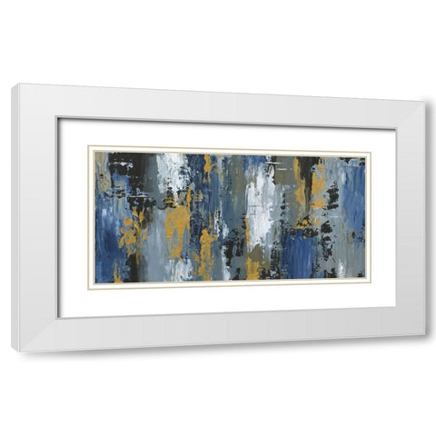 Abstract Play White Modern Wood Framed Art Print with Double Matting by Nan
