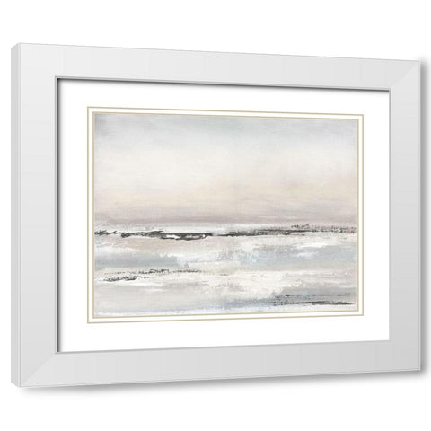 Distant Fog White Modern Wood Framed Art Print with Double Matting by Tava Studios