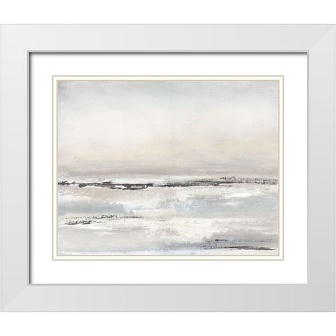 Distant Fog White Modern Wood Framed Art Print with Double Matting by Tava Studios