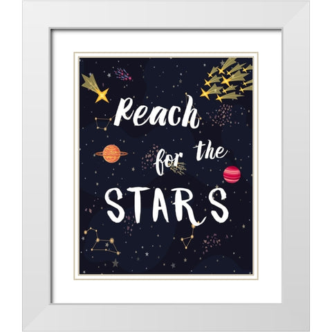 To the Stars White Modern Wood Framed Art Print with Double Matting by Murray, Amanda