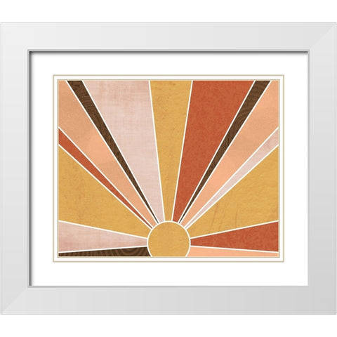 Sedona Sunrise White Modern Wood Framed Art Print with Double Matting by Santiago, Daniela