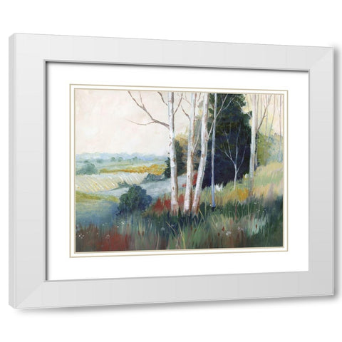 Aspen Ridge White Modern Wood Framed Art Print with Double Matting by Nan
