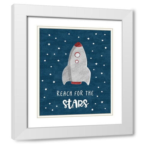 Reach for the Stars White Modern Wood Framed Art Print with Double Matting by Carpentieri, Natalie