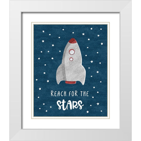 Reach for the Stars White Modern Wood Framed Art Print with Double Matting by Carpentieri, Natalie