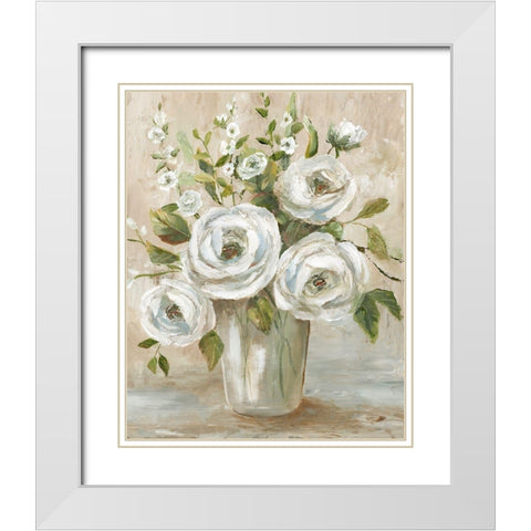 Astor Place White Modern Wood Framed Art Print with Double Matting by Nan