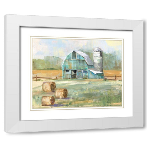 Country Sunrise White Modern Wood Framed Art Print with Double Matting by Swatland, Sally