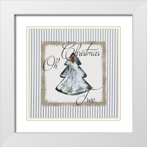 Oh Christmas Tree White Modern Wood Framed Art Print with Double Matting by Robinson, Carol