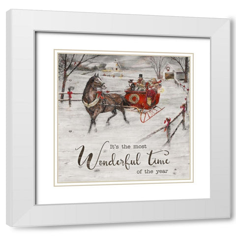 Most Wonderful Time White Modern Wood Framed Art Print with Double Matting by Manning, Ruane