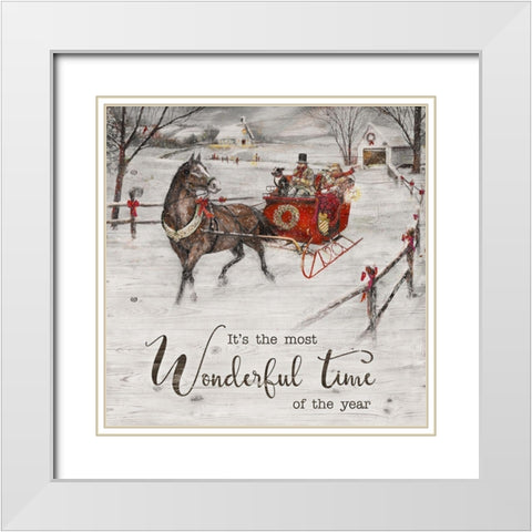 Most Wonderful Time White Modern Wood Framed Art Print with Double Matting by Manning, Ruane