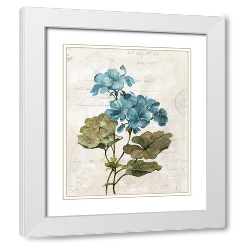 Linen Geranium White Modern Wood Framed Art Print with Double Matting by Robinson, Carol